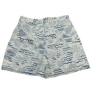 Kenzo Jupe Short Womens US‎ 6 Midi Wave Mermaid White Eyelet Detail Vacation